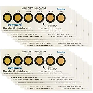 Humidity Indicator Cards Cobalt Free, 6 Dot, Pack of 25