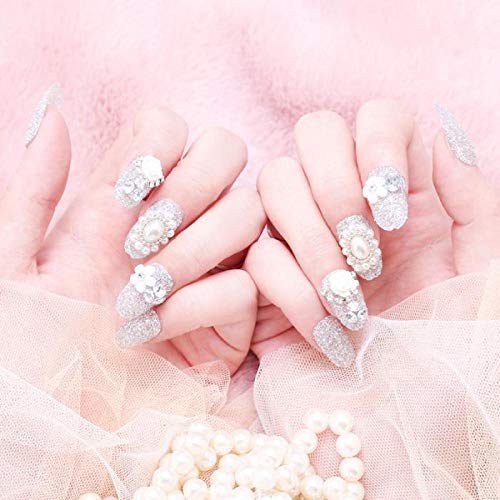 TJJF Braut glänzende Hochzeitsnägel Aufkleber Dekoration Mädchen Diy Simulation Falscher Nagel Vollständige Nagelspitzen… – Bild 4