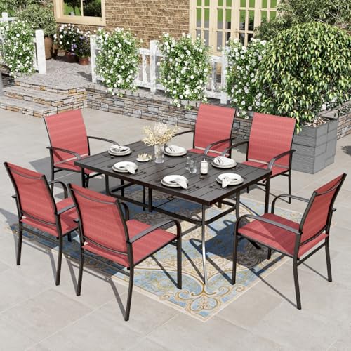 Hera's House 7-Piece Steel Textilene Dining Set