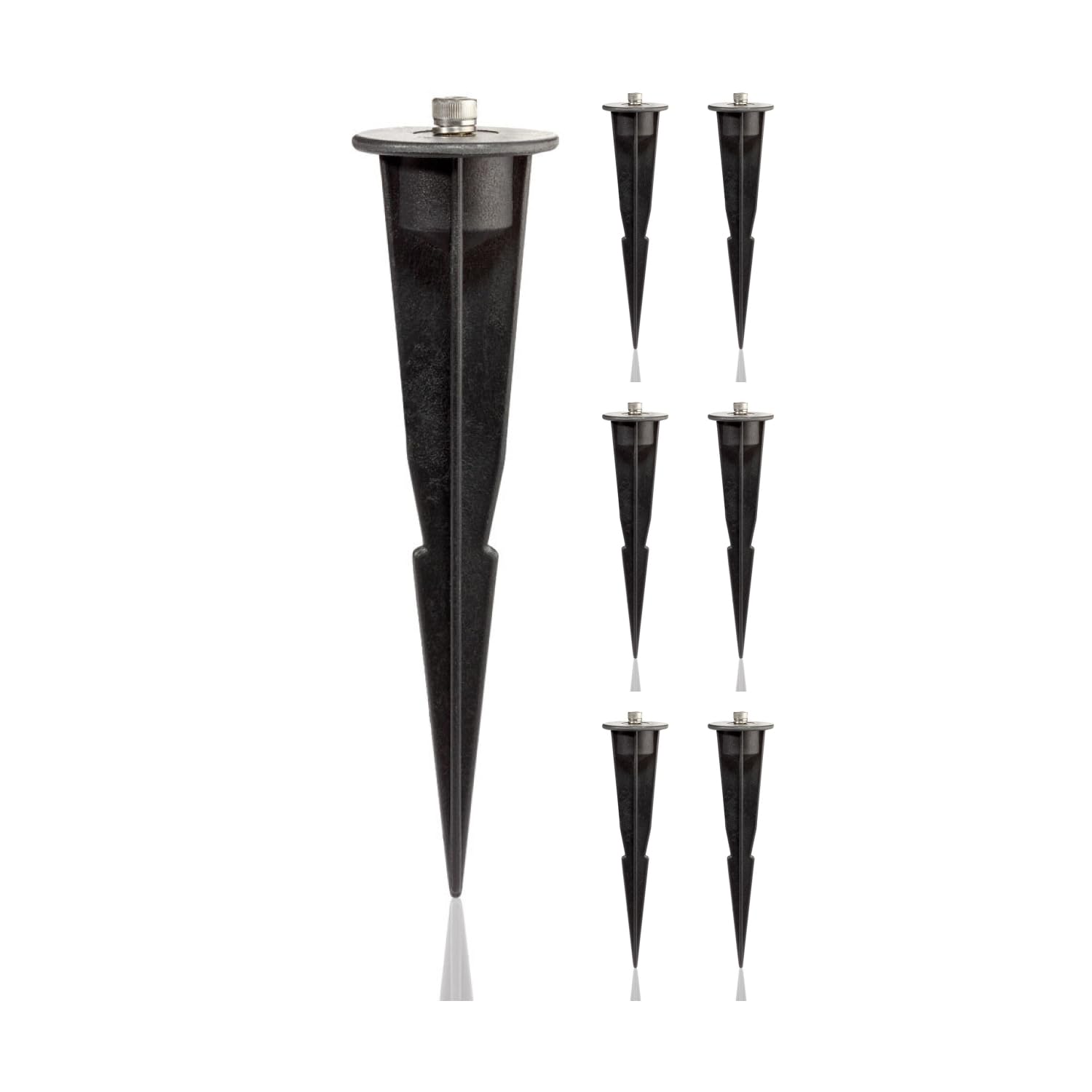 Ledscom.de Schwarz 7X Garden Stakes For Garden Lights, Black, 17Cm, 45Mm ⌀