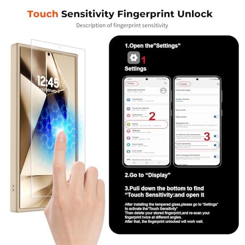 Image of SUPFINE Magnetic for Samsung Galaxy S24 Ultra Case with Screen Protector, (Built-in Magnets) (Military Grade Drop Protection) Slim Translucent Shockproof Phone Case,Pink Gold