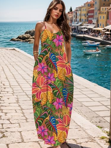 UOUA Hawaiian Dresses Women Plus Size Luau Party Sundress Summer Maxi Tropical Boho Beach Dress2