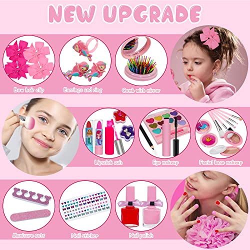 31Pcs Kids Washable Makeup Girl Toys - Kids Makeup Kit For Girl,Toddler&Non-Toxic Make Up Set,Children Vanities Dress Up,Child Princess,Christmas Birthday Gift Toys For Girl 3 4 5 6 7 8 9 10 Year Old #TOP2