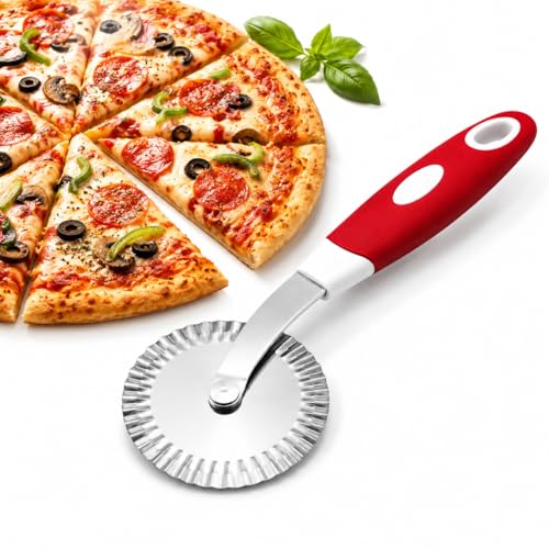Image of Stainless Steel Pastry Ravioli Pasta Dough Cutter Crimper Wheel (Multicolour)
