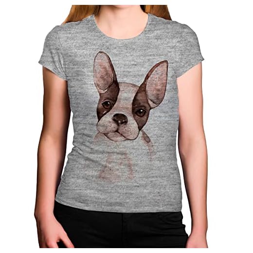 Camiseta Feminina Cinza Bulldogue Frances Filhote Orelhas Para Cima (gg)