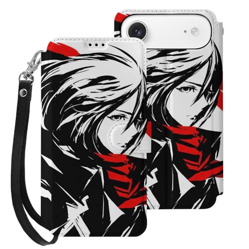 iPhone17Air用ケース 手帳型 進撃の巨人 ミカサ・アッカーマン スマホケース アイフォン17Air用ケース 財布型 2025年新型 携帯カバー PUレザー おしゃれ カード収納 スタンド機能 ストラップ付き