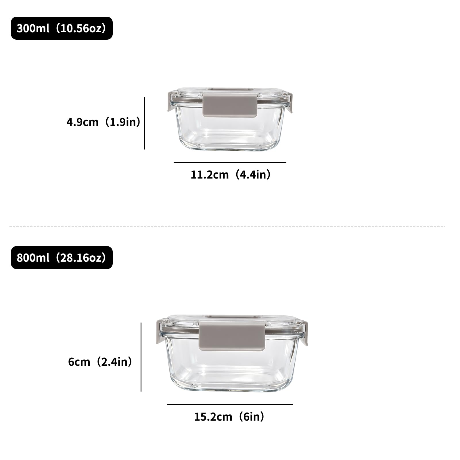 Set 24 Contenitori Vetro per Alimenti (12 contenitori 12 coperchi)- Meal Prep Contenitoris con Coperchio - Contenitori per Frigorifero