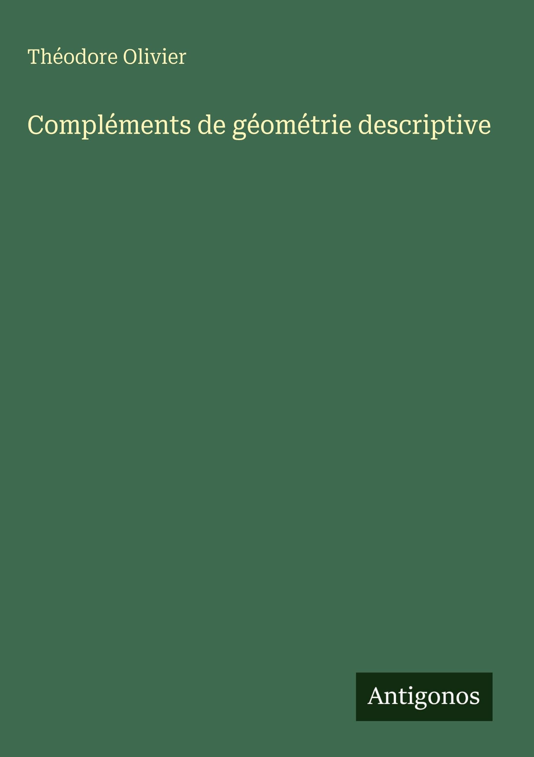 Compléments de géométrie descriptive