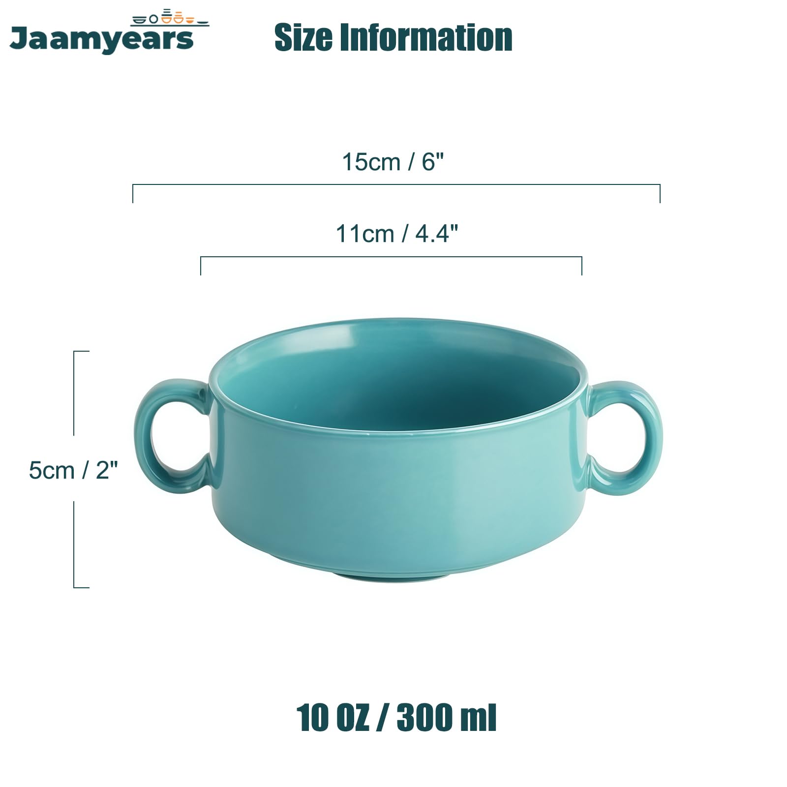 Tazas de caldo, cuencos de sopa con asas, taza de sopa para microondas de 300 ml para desayuno, leche, postres, avena