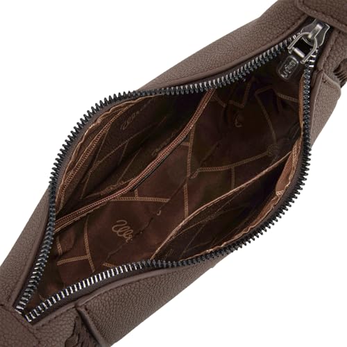 Image of Wrangler Crescent Shoulder Bag for Women Trendy Half Moon Bag Small Crossbody Purse and Handbags With Extension Strap | Trendy