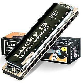 East top Lucky Harmonica 13 Bass Plus Blues Harmonica diatonique 13 trous en Do pour adultes - Les Beatles, Paul McCartney, John Lennon, RIngo Starr, George Harrison