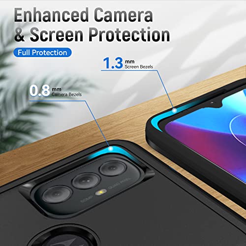 for Moto G Play 2023 Case,with Screen Protector [Military Grade Drop Tested] Heavy-Duty Tough Rugged Shockproof Protective Case for Moto G Pure, Black by Warsia - Image 4