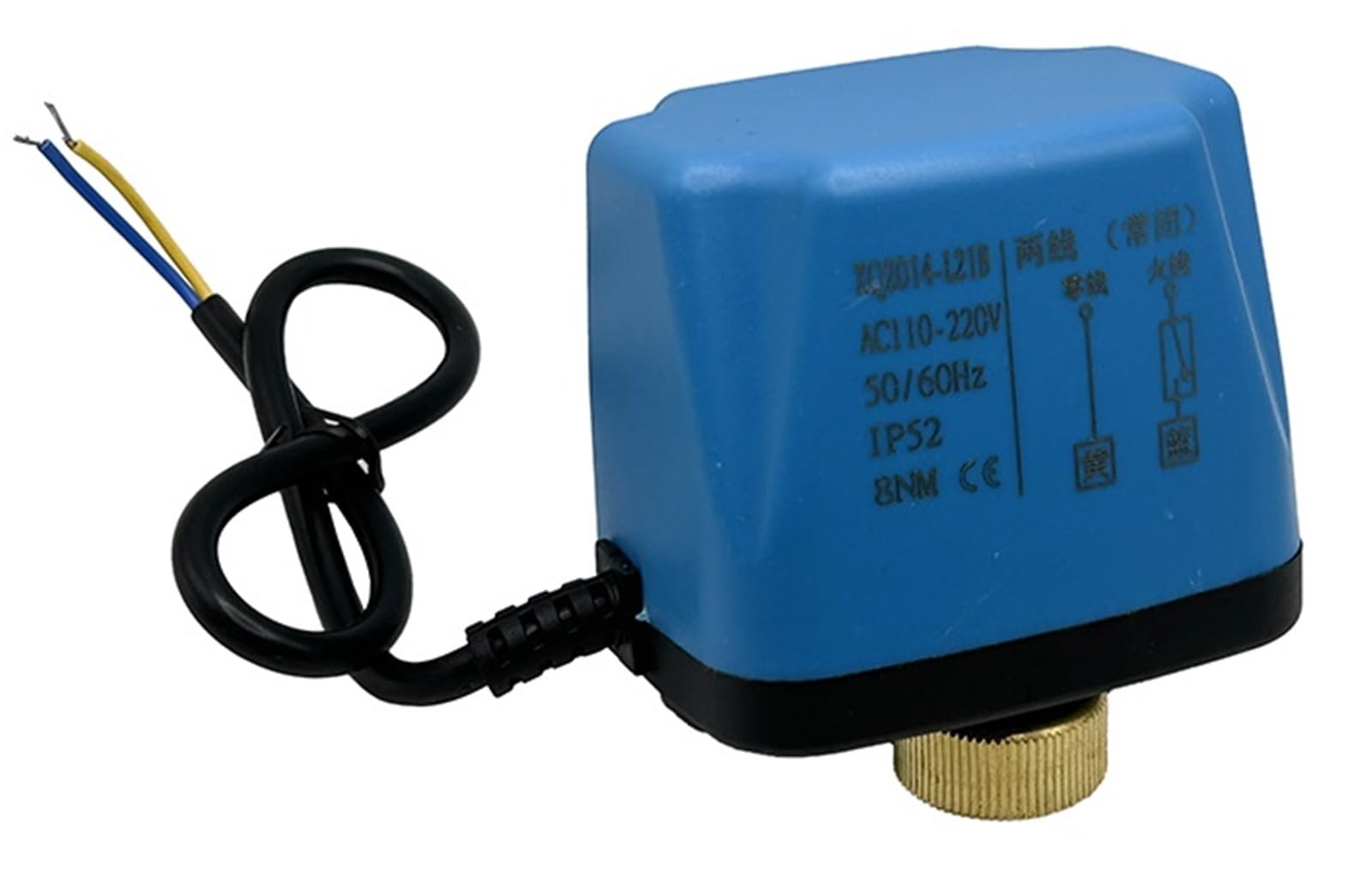 Moteur de robinet à tournant sphérique électrique DN25 24VDC vanne NC