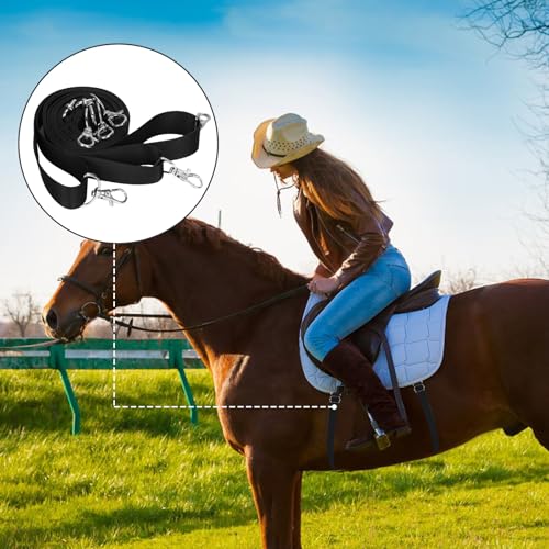 Image of 4pcs Horse Blanket Sheet Leg Straps Replacements, 26.77-49.21 Inch Adjustable Nylon Horse Bucket Straps with Metal Swivel Clips, Horse Blanket Belly Tail Accessory Supplies for Horse Gear, Black