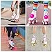 GUIFIER 2 Pieces 3.15” Roller Skate Pom Poms with Bells for Girls, Fluffy Tie on Roller Skate Pom Poms, Faux Rabbit Fur Pom Poms with Shoelaces for Quad Roller Skates Decoration Accessories (White)