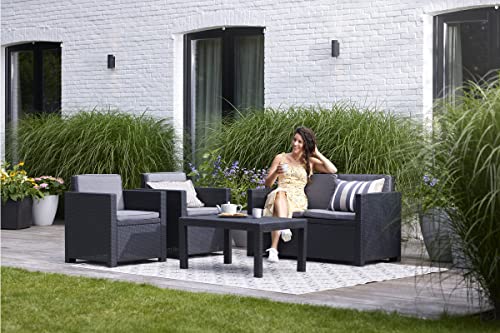 Rattansofa Keter Allibert Victoria Gartensofa – 2-Sitzer Lounge