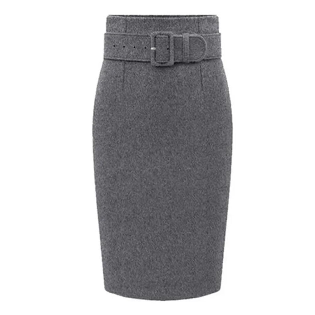 Gonna a tubino da donna, vintage, lunghezza al ginocchio, a vita alta, linea ad A