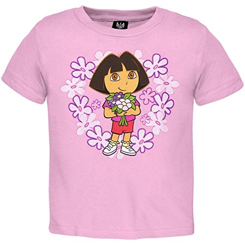 Dora The Explorer - Baby-Girls Flowers Infant T-Shirt 12-18 Months Pink