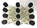375 ml (12.7 oz) Glass Flask Liquor Bottle with Black Caps (12 Pack)