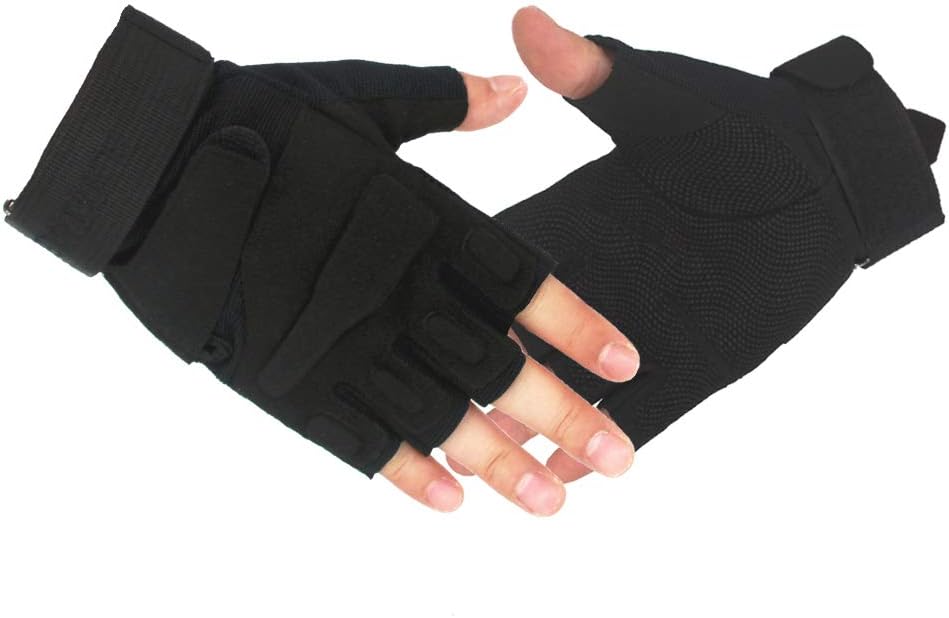 TiRain Military Half Finger Fingerless Tactical Airsoft Hunting Riding Cycling Gloves Outdoor Sports Athletic Biking Fingerless Gloves : Sports & Outdoors