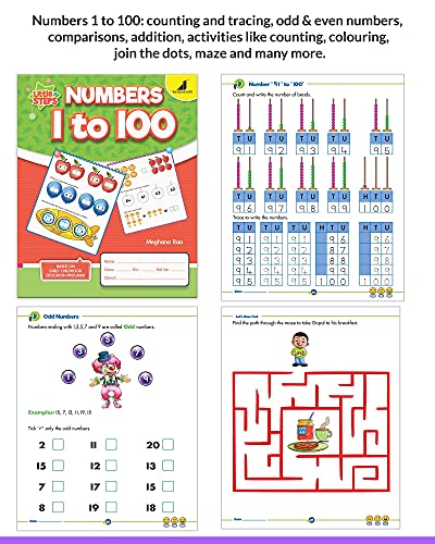 Image of Woodsnipe UKG Homeschooling Books for Ages 4-5 Years|8 Books to teach Alphabets, Phonics, Numbers 1 to 100, EVS, Colouring and Crafts| Ample Activity Worksheets on Tracing, Colouring, Puzzles and more