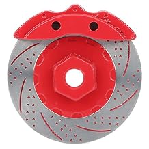 RiToEasysports 4Pcs Simulation Metal RC Car Wheel Hub Brake Disc Calipers Fit for 1/10 RC Car Red