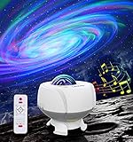 Laliled Proyector Estrellas, Proyector Galaxia Aurora Polar con Altavoz Bluetooth Control Remoto, Múltiples Modos de Luz Nocturna Infantil Decoración para Dormitorio/Fiestas, Regalo para Niños（Blanco）