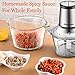 Electric Food Chopper, 8-Cup Food Processor by Homeleader, 2L BPA-Free Glass Bowl Blender Grinder for Meat, Vegetables, Fruits and Nuts, Fast & Slow 2-Speed, 4 Sharp Blades