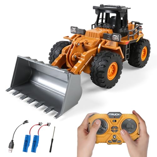 Image of Dwi Dowellin Rc excavators,Remote Control Front Loader,Construction Vehicle for Boys Ages 3-12, Gift for Birthday Christmas