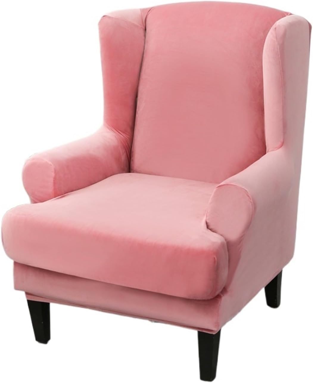 Wing Chair Slipcover Wing Chair Covers Stretch Spandex Wingback Slipcover for Living Room Armchair Protector Soft Sofa Couch Cover Decoration(Pink)