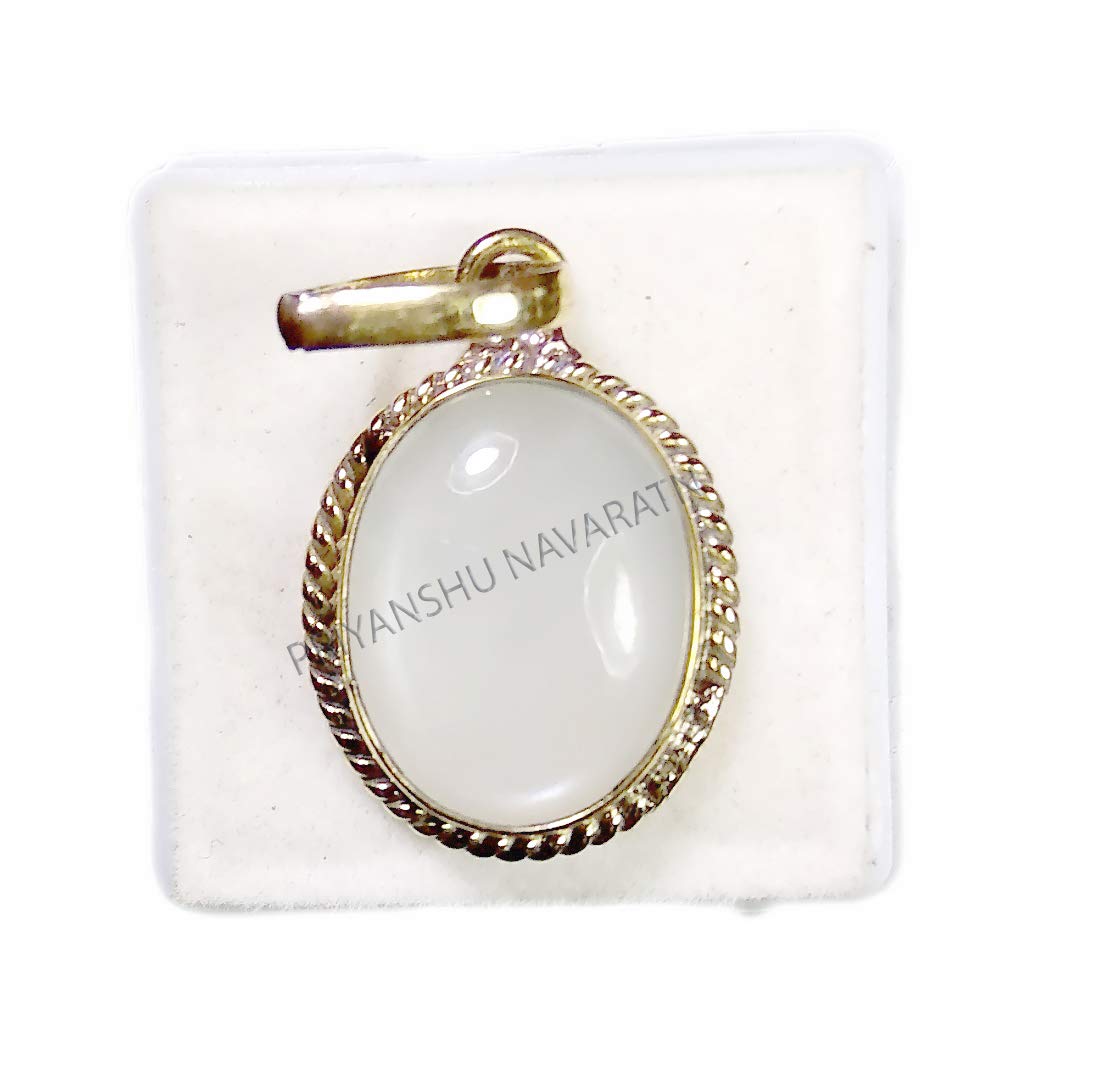 Moonstone Pendant Locket 7.77-8.88 Ratti ~ 7-8 Carat Lab Certified Natural Panchdhatu Gold Plated Birthstone/Astrology/Rashi Ratan for Men & Women-image-8