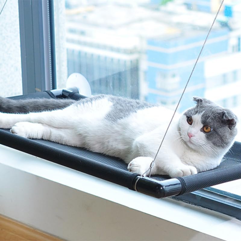 Cat Window Hammock, Large Load Bearing Removable Suction Cup Kitten Bed, Cat Window Perch Cat Hammock Window Seat for Indoor Cats All Seasons