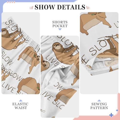 ZZXXB Sloth Lives Slow Boys Long Pants Soft Trousers Elastic Waist Kids Lounge Bottoms with Pockets S-XL4