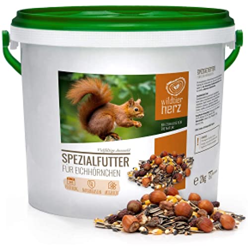 wildtier herz Artgerechtes Eichhörnchenfutter 2kg für Eichhörnchen und Streifenhörnchen I Ganzjahres Futter für Eichhörnchen I Streifenhörnchen...