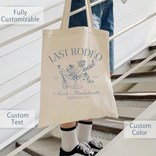 Bolso tote personalizado para despedida de soltera temática vaquera 'Last Rodeo' miniatura 4