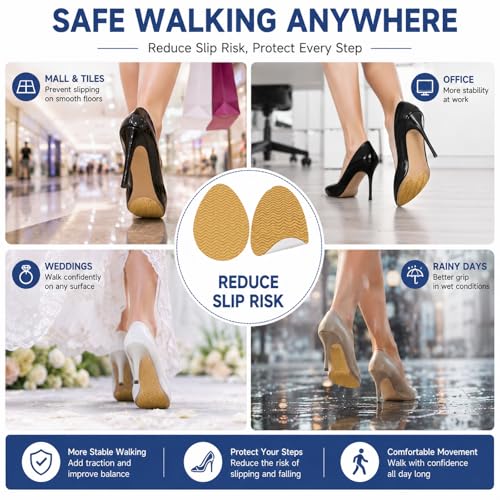 Image of Shoe Sole Bottom Protector, Self-Adhesive Grips, Non-Slip Pads, Sole Guard, Anti-Slip Grips for Bottom of Shoes(3.5'' by 2.5'', Yellow)