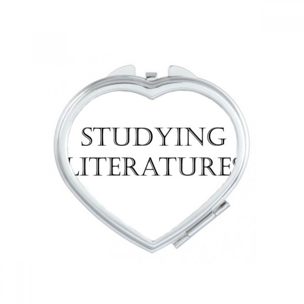 Miroir compact de poche maquillage cœur mignon avec phrase courte d'étude linguistique