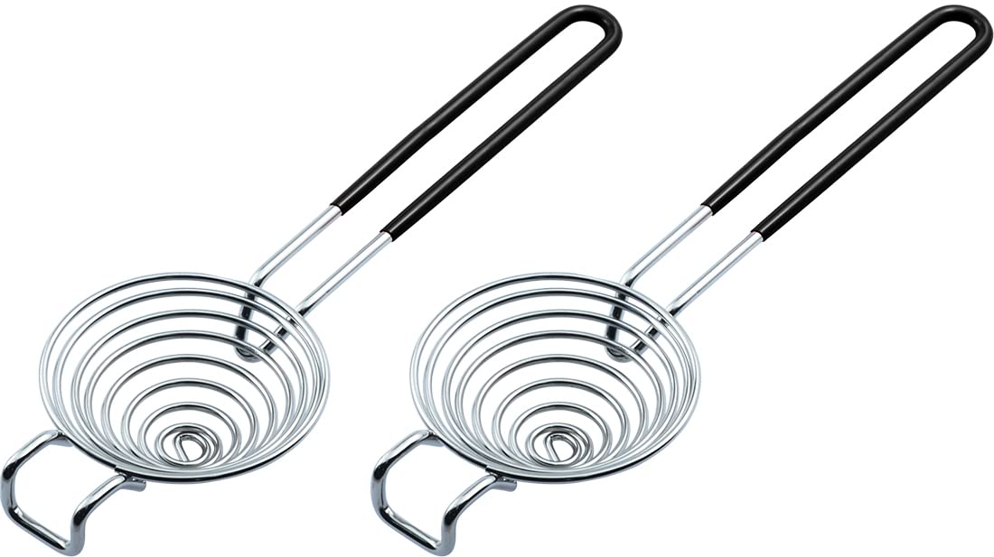 CAMKYDE Egg Separator Food Grade Stainless Steel Egg Yolk White Separation Tool, Set of 2 (Black)