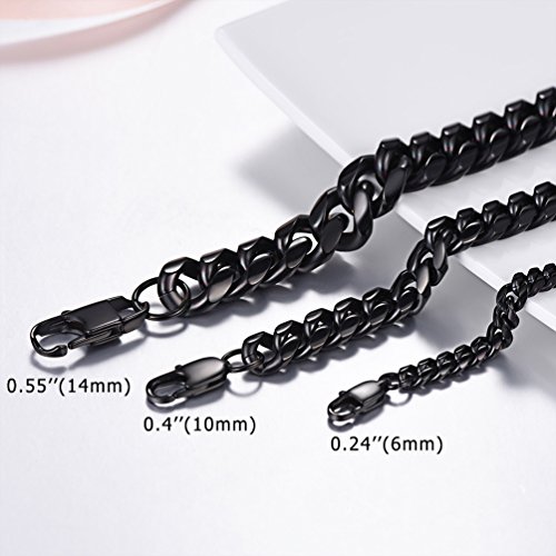 Prosteel Black Bracelet Stainless Steel Chain Chunky Cuban Link Bracelet Pulseira Masculina Men Jewelry Gift Punk Bracelet #TOP1