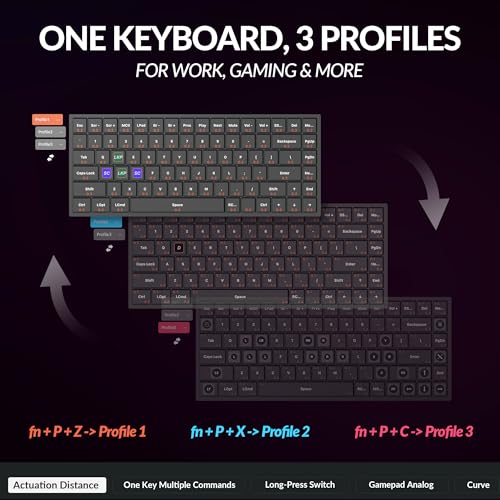 Image of Keychron K2 HE Rapid Trigger Wireless Custom Keyboard with Hall Effect Gateron Double-Rail Magnetic Switch, QMK 2.4 GHz Bluetooth 5.2 RGB Compatible with Mac Windows Linux - Aluminum