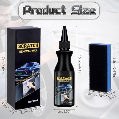 Vibbang Kratzer Entferner Auto, Autopolitur Kratzer Entfernen, Car Scratch Remover Mit Schwamm, Auto Kratzer Entferner, Entfernt Kratzer Effektiv und Schnell für Autos Verschiedene Oberflächen
