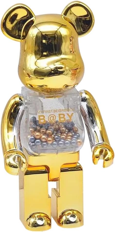 Building Blocks Bear,1000% Violent Bear Gold and Silver Figurines Toy Gift Fashion Ornament Sculpture Statue 70cm/27.6in