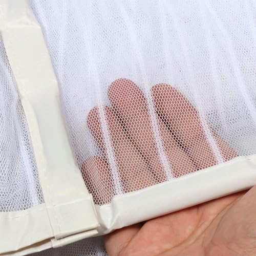 Image of KARP Mosquito Net for Doors with Magnet- Heavy Duty Mesh Screen Door with Stay-Open Buckle, Auto Close Magnets, Hands-Free Entry, Easy Install, Pet & Kid Friendly for Home (100 X 210, White)