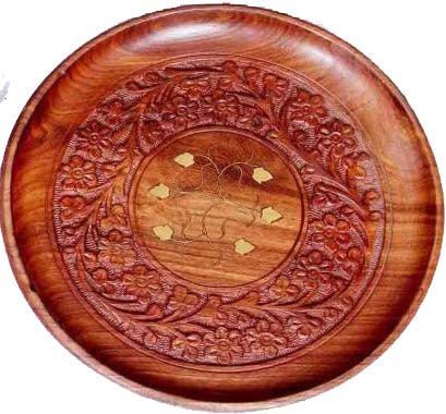 The Indian Arts Wooden 8 Inch Carving Plate