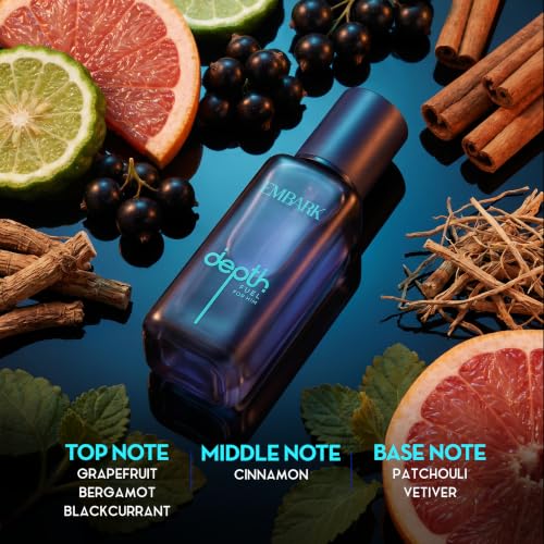 Image of EMBARK Depth Fuel Long Lasting Perfume for Men | 20ml Eau De Parfum | Citrus Aromatic Premium Fragrance | Gift for Men