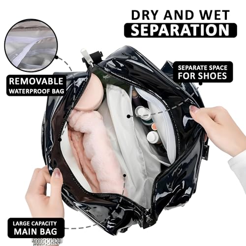 Image of Kuber Industries Pack of 6 Stylish Cosmetic /Makeup Organizer Bag with Zip & Sling Strap | Makeup & Toiletry Travel Kit for Women | Vanity Case with Extra Side Compartment | YJ-33-BLK | Black