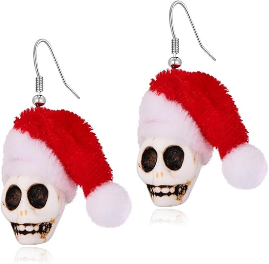 Skull Earrings Dangle Drop Hook Earrings Holiday Party Costume Jewelry for Women-Halloween & Day of the Dead & Christmas