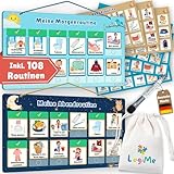 𝐋𝐨𝐠𝐢𝐌𝐞® Morgenroutine und Abendroutine [inkl. 108 Routinen] Kinder Plan Magnetisch – Montessori Tagesplaner - Routine Planer für Morgen & Abend – Routineplaner – Routinchen Tagesplan zum Klappen