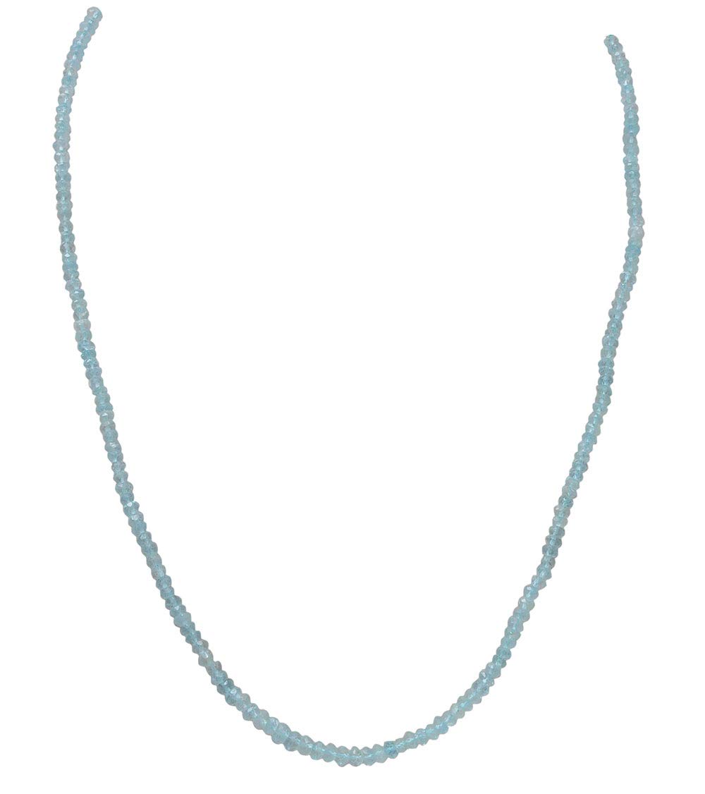 Aquamarine Gemstone Round Faceted Bead Strand-image-11