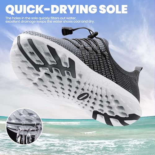 Image of SEEKWAY Mens Womens Water Shoes Quick Dry Aqua Shoes Barefoot for Beach Surf Hiking Pool Water Sports